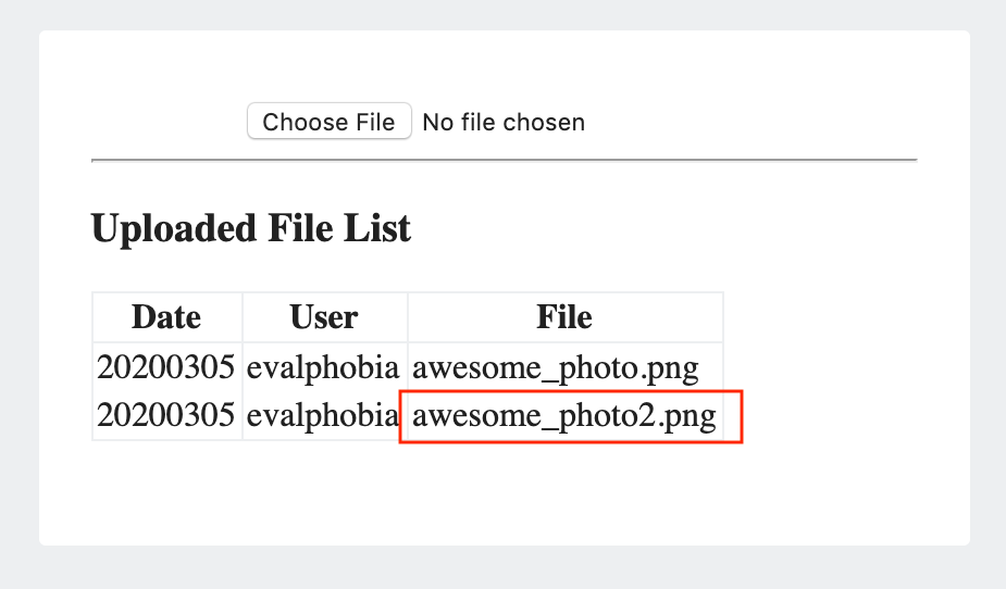 Added file list
